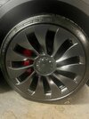 4x Tesla 21" Uberturbine Wheels with Michelin Pilot Sport All Season Tires w/ TPMS - New Model Y Performance