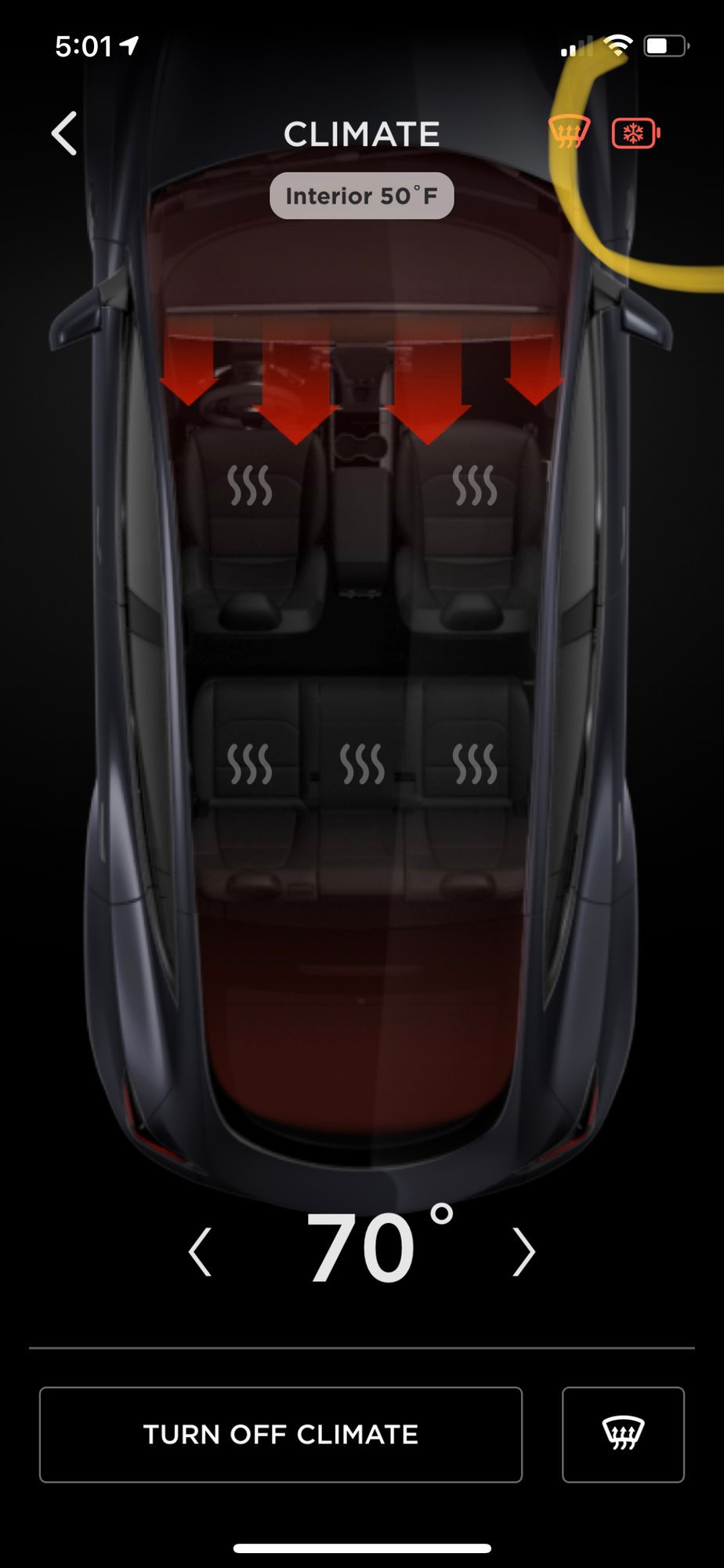 Warming battery icon in app | Tesla Motors Club
