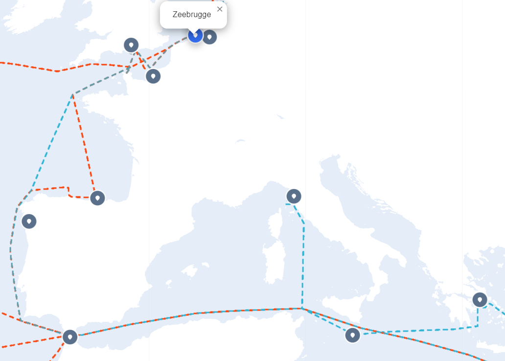 Hoegh Autoliners Europe Route