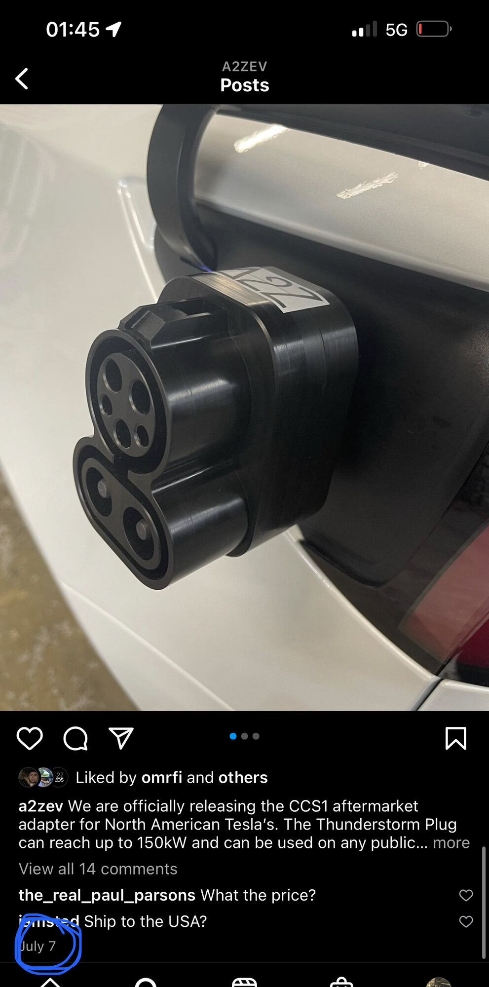 New Sources of Tesla 'OEM,' Tesla-like, and/or Third-Party CCS1 Adapters