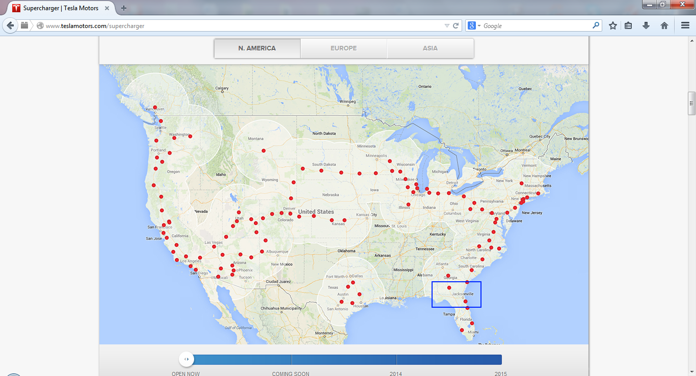 2014.08.22 - Tesla Motors - Supercharger  Map - Missing Lake City FL.png