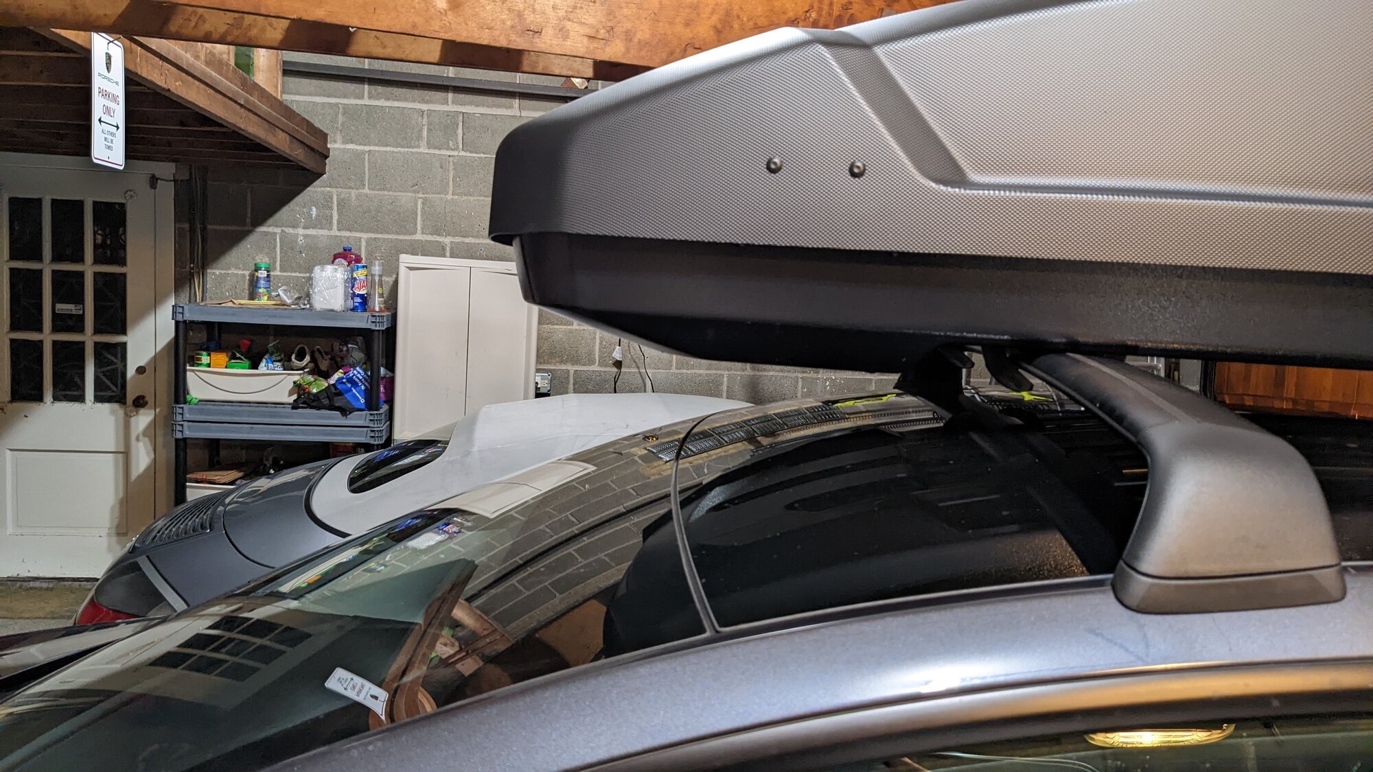 Thule Force XT Sport roof cargo box installed. | Tesla Motors Club