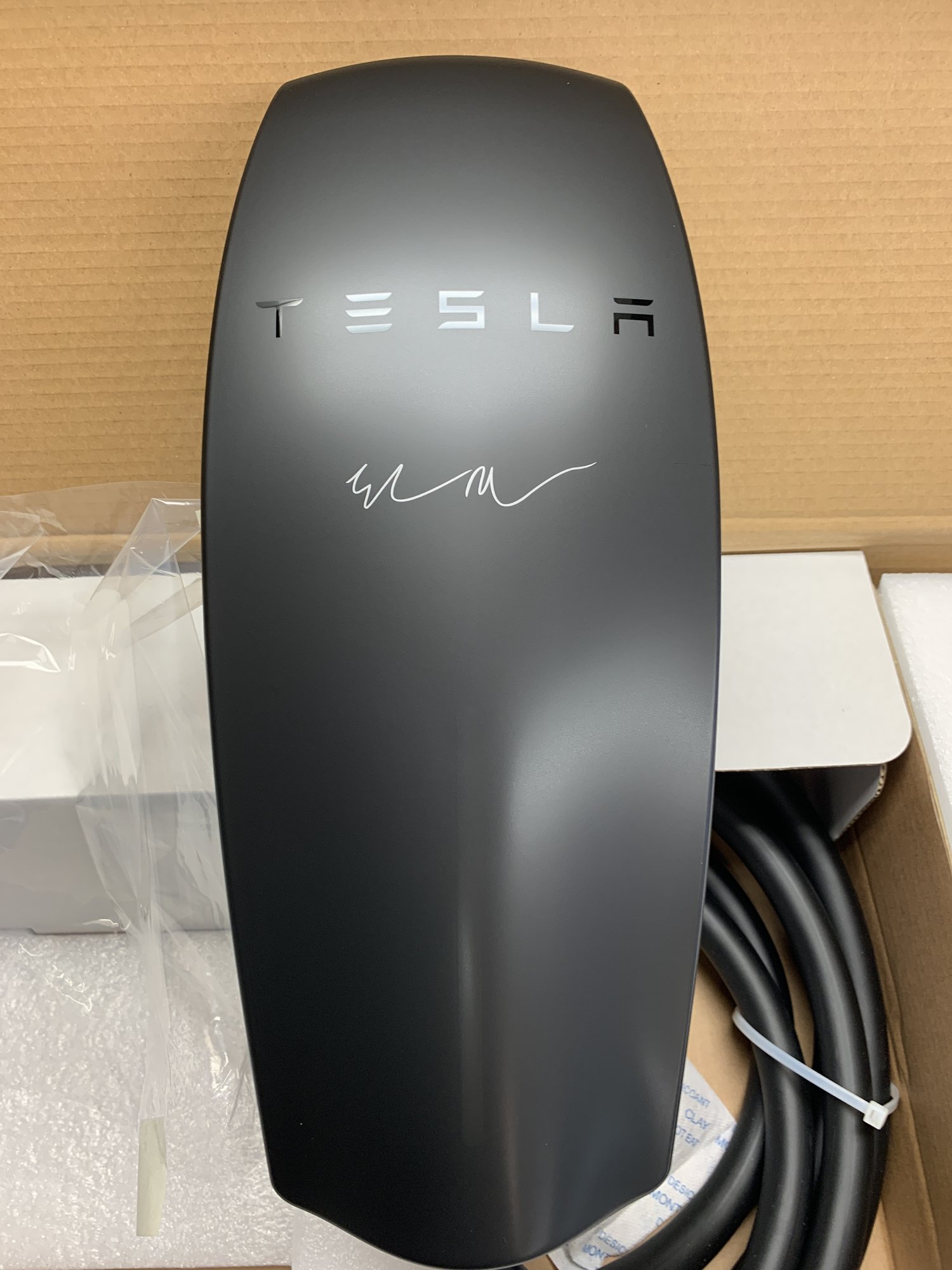 Tesla Elon Musk Signature Sticker Model 3 S X BLACK 4 inch Wall Charger HPWC 