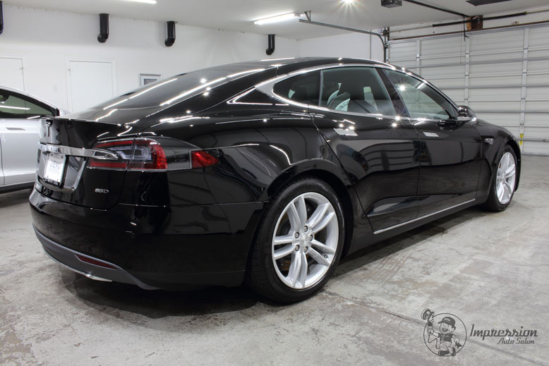 Black Tesla Model S 85D Rear Side After CQuartz Finest Coating.jpg
