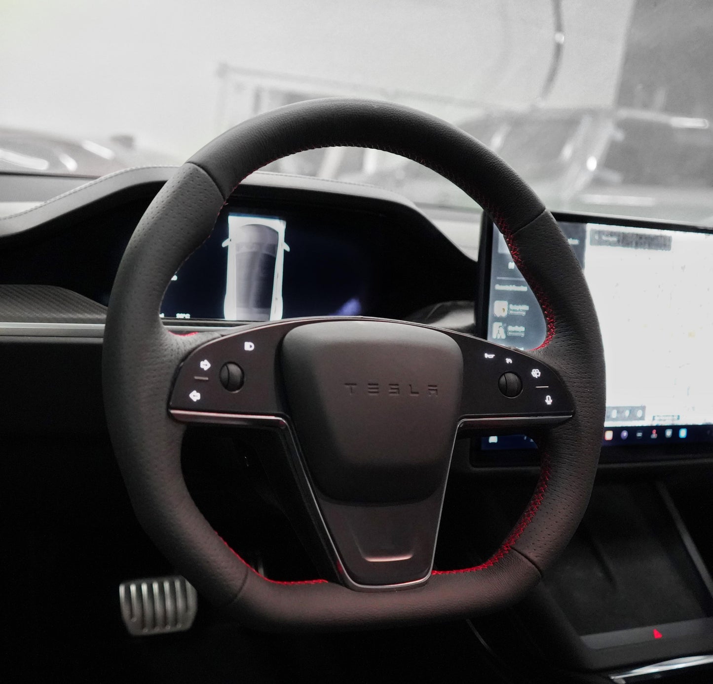 Custom Round Steering Wheel Replacement for Tesla Model S  Model X-tesery (1).jpg