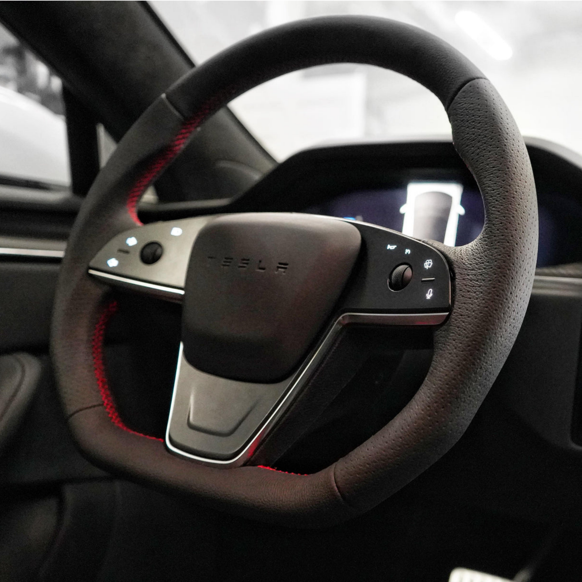 Custom Round Steering Wheel Replacement for Tesla Model S  Model X-tesery (2).png