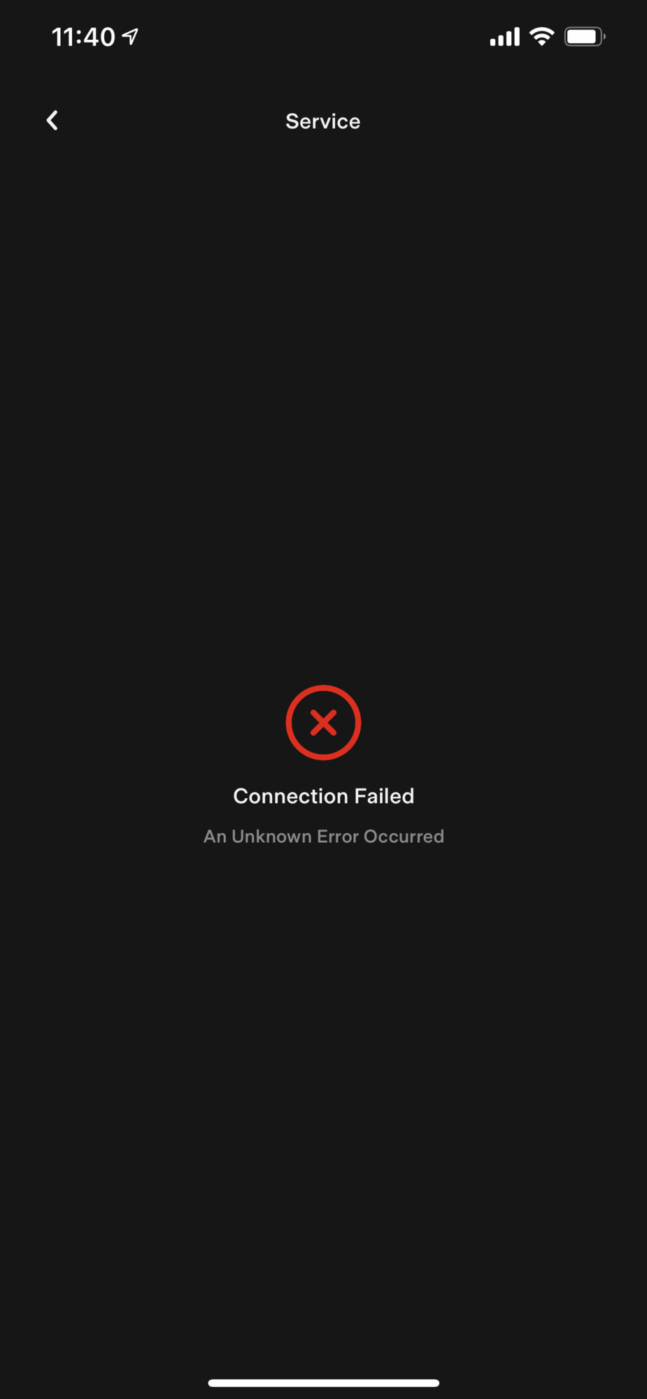 Connection Failed, an unknown error occurred | Tesla Motors Club