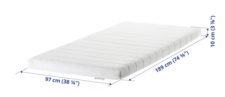 Tesla Model 3 and Model Y: Twin Size Camping Mattress Set (Memory