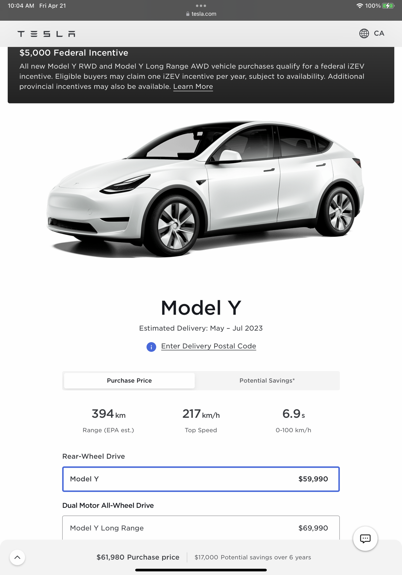 Model Y RWD Now Available RWD AWD Now Eligible For IZEV Rebate Page 