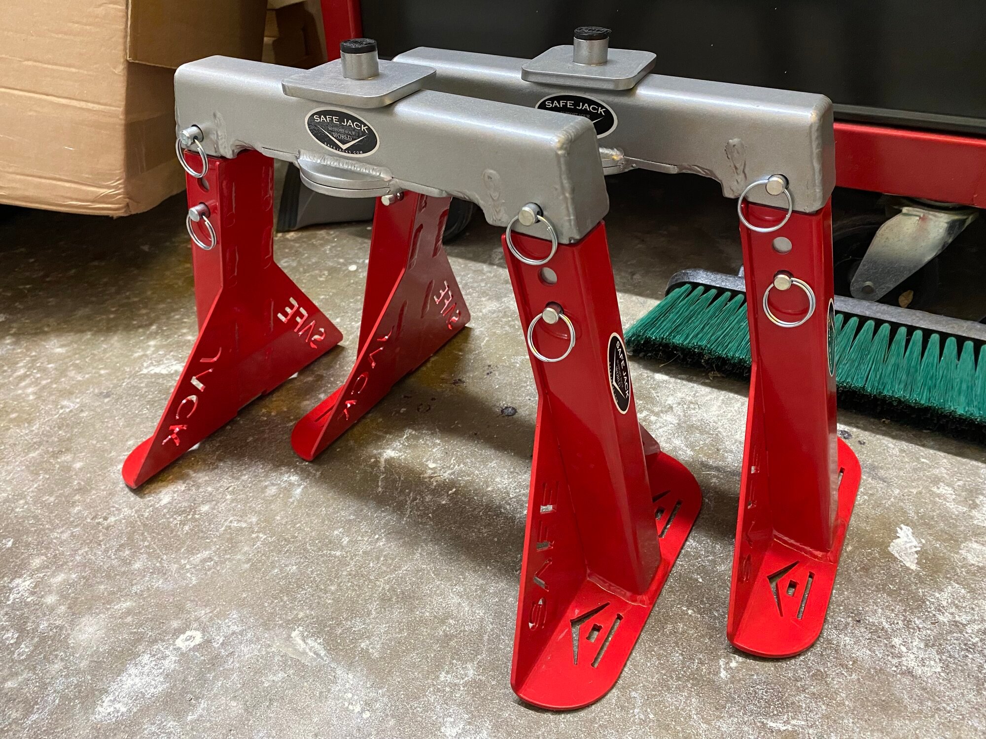 FS: pair of "Safe Jack"/"Rennstand" jack stands w/ Tesla-specific jack pads  in Racing Red finish - like new | Tesla Motors Club