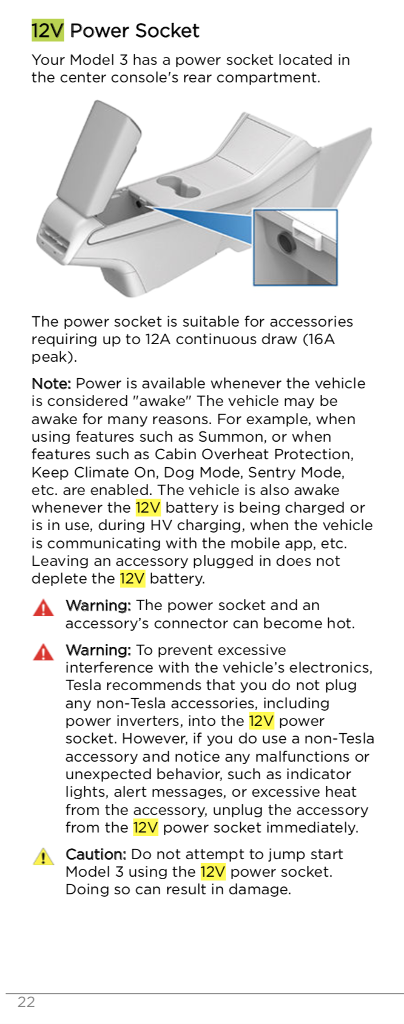 Model 3 12V Power Socket | Tesla Motors Club