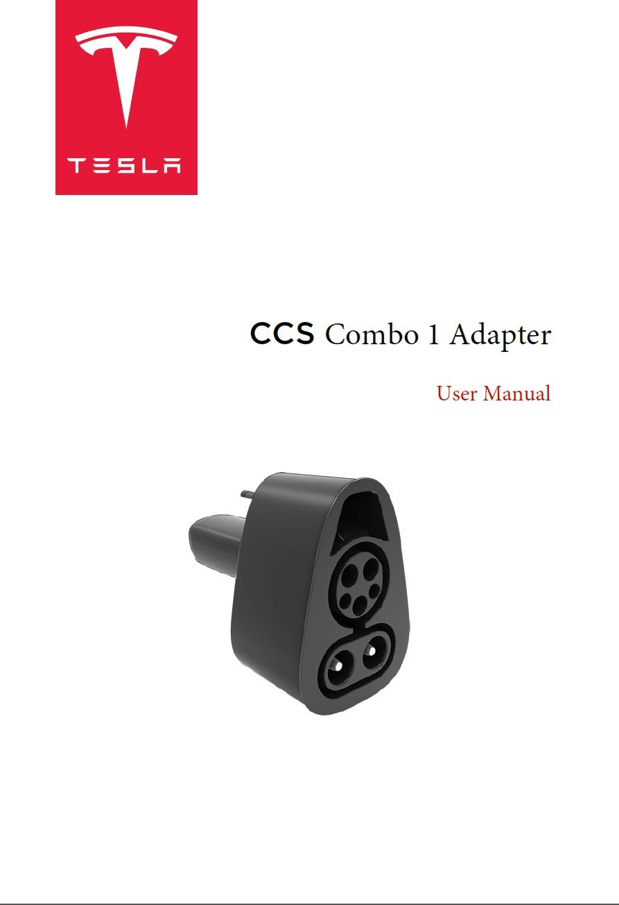 Tesla CCS Combo 1 Adapter User Manual (in English) Generates Questions