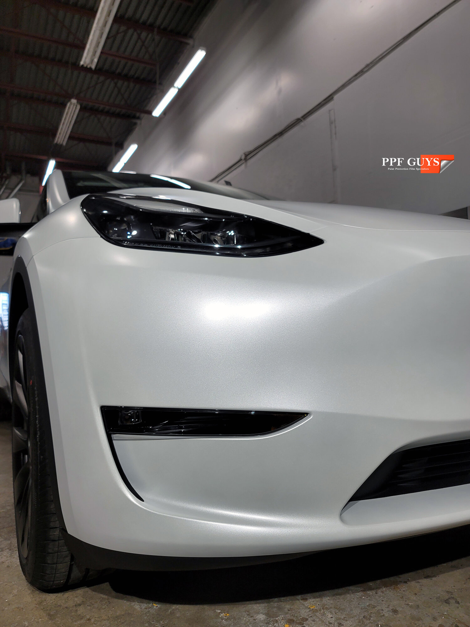 PPF Guys Tesla Model Y White Full Body Xpel Stealth Satin Finish PPF (49).jpg