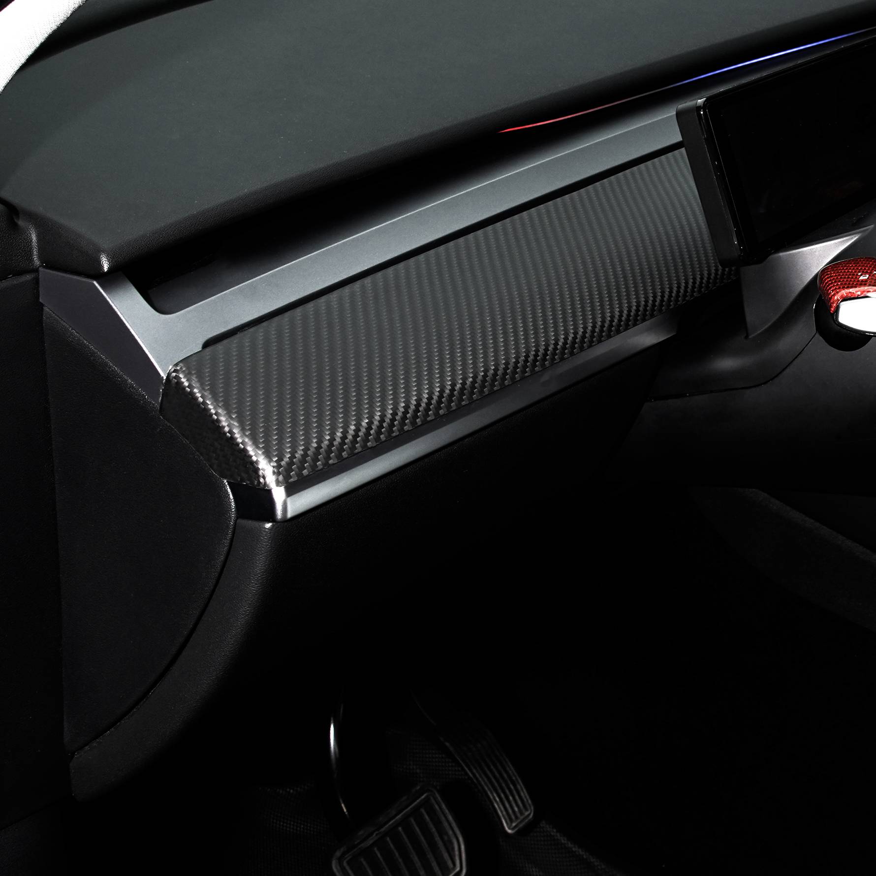 TESERY Tesla Model 3  Y Dashboard Cover - Carbon Fiber Interior Mods (2).jpg