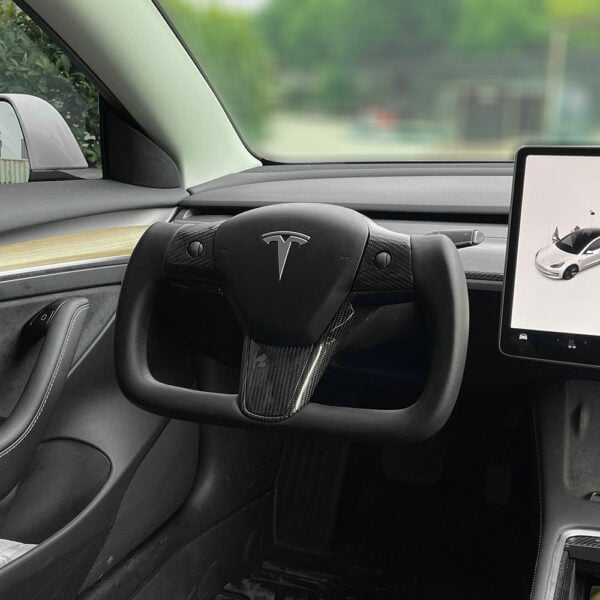 Tesery yoke plaid steering wheel for Tesla Model 3 model y (9).jpg