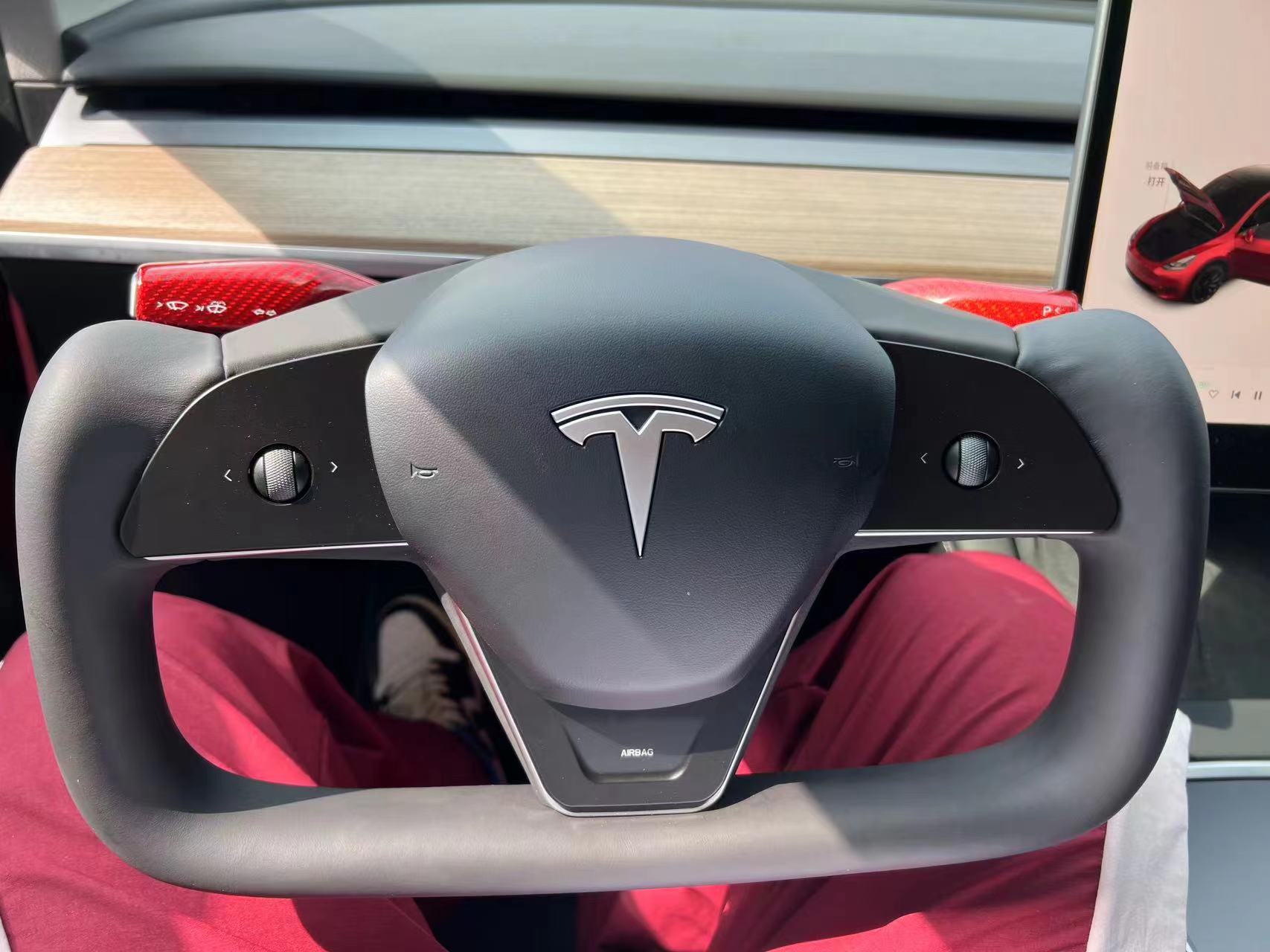 Tesery Yoke Plaid Steering Wheel for Tesla Model 3  Y【Latest Style】 (1).jpg