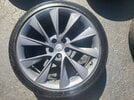 Model S Grey Turbine wheels 21" inch and mounted tires