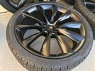 22” oem model x wheel black 2 rear 22x10 with tpms and like new tires