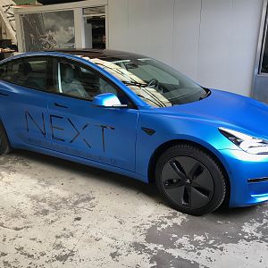 Satin Perfect Blue Model 3 - side