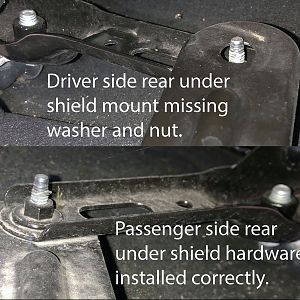 Missing washer and nut