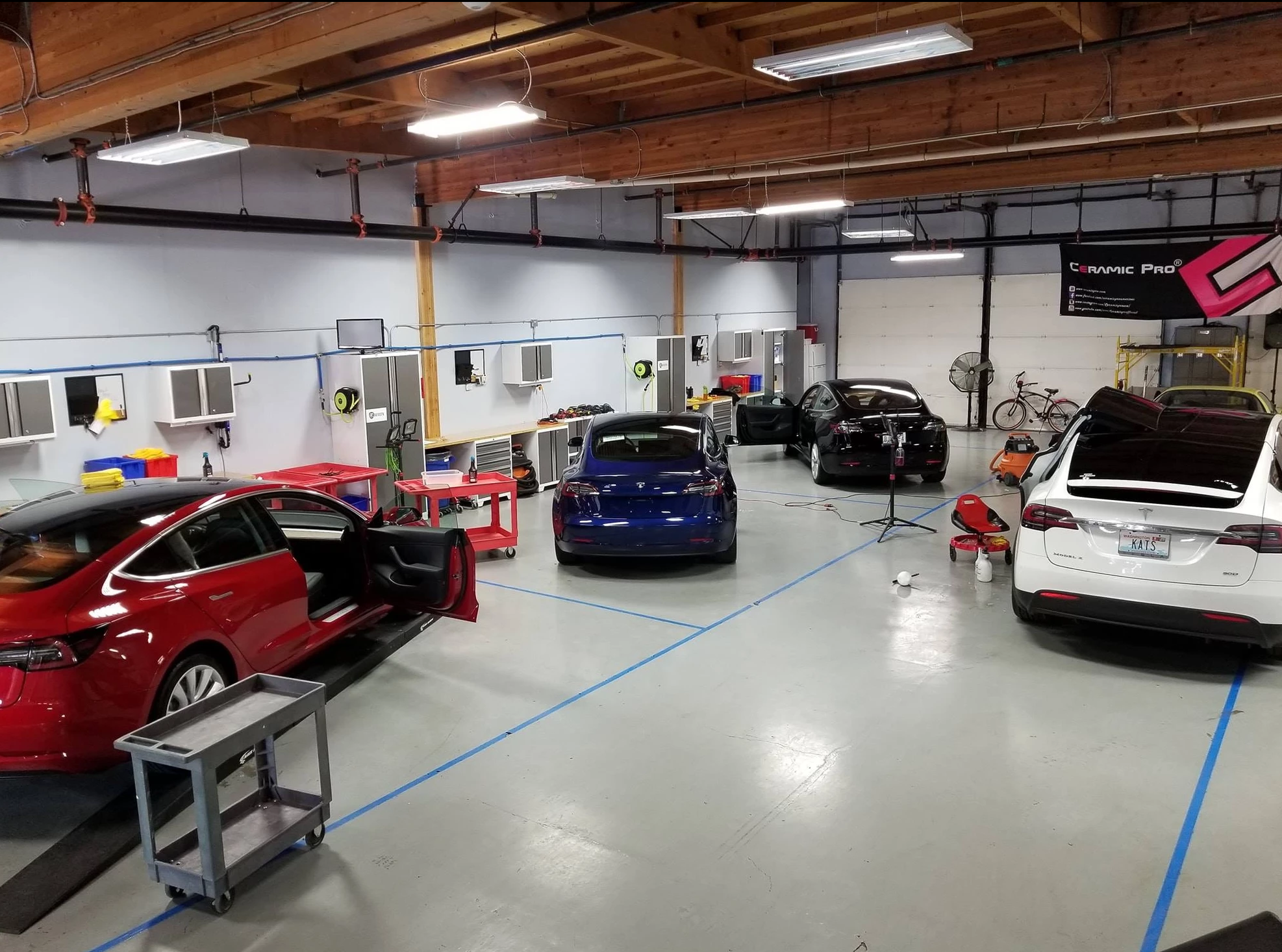 APC Auto Spa Tesla's in the Shop