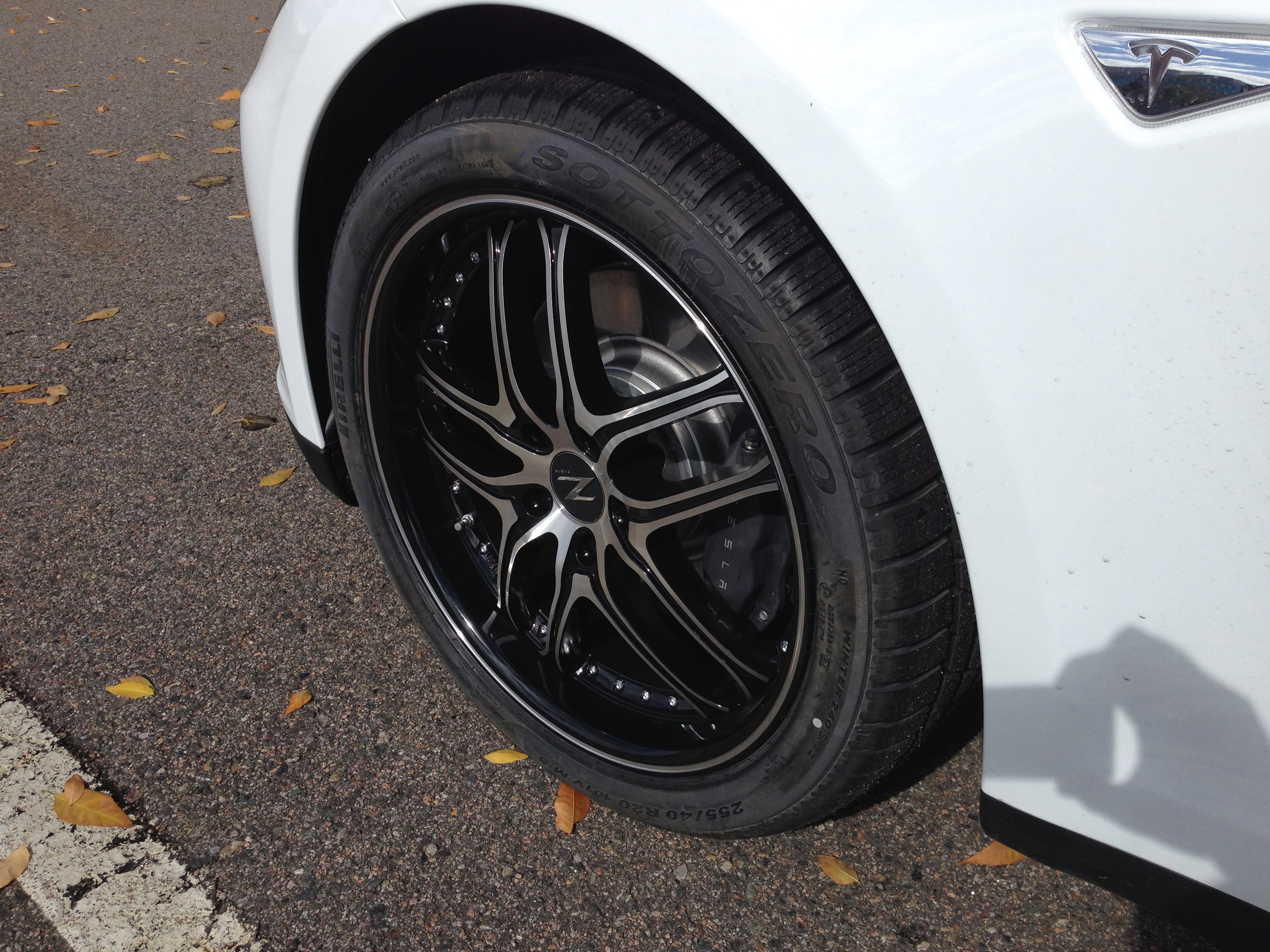 Closeup: 20x8.5 ZINIK Z33 Wheels with Pirelli Winter Sottozero Tires