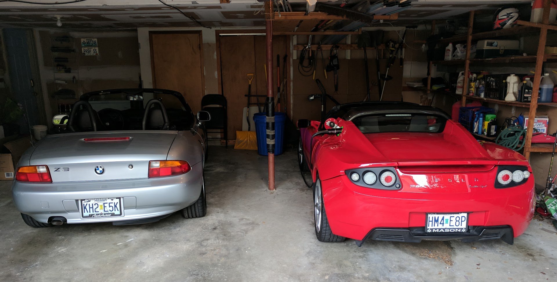 My Pair of Roadsters in the garage