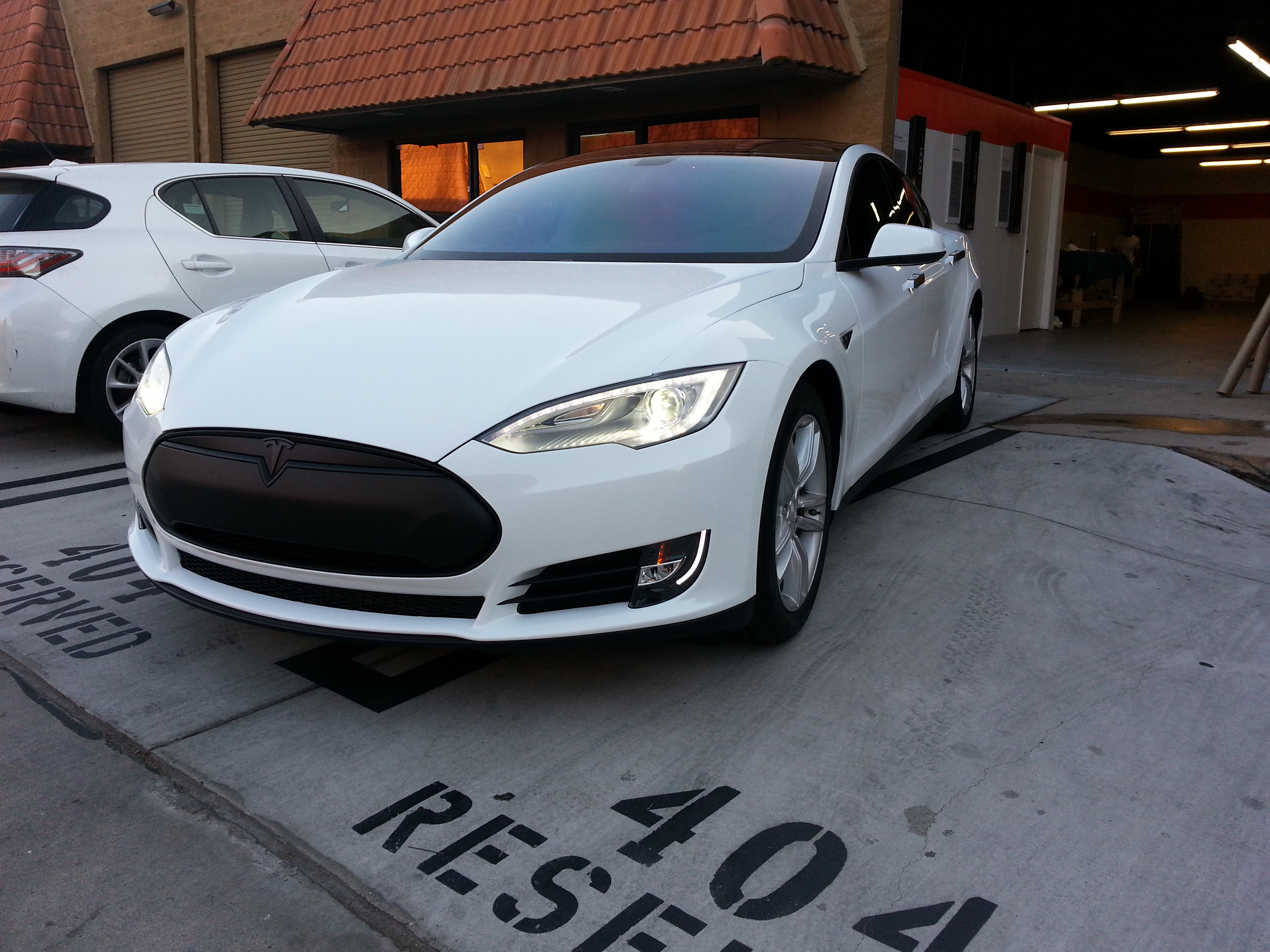 White Tesla Model S   Unique Auto Films